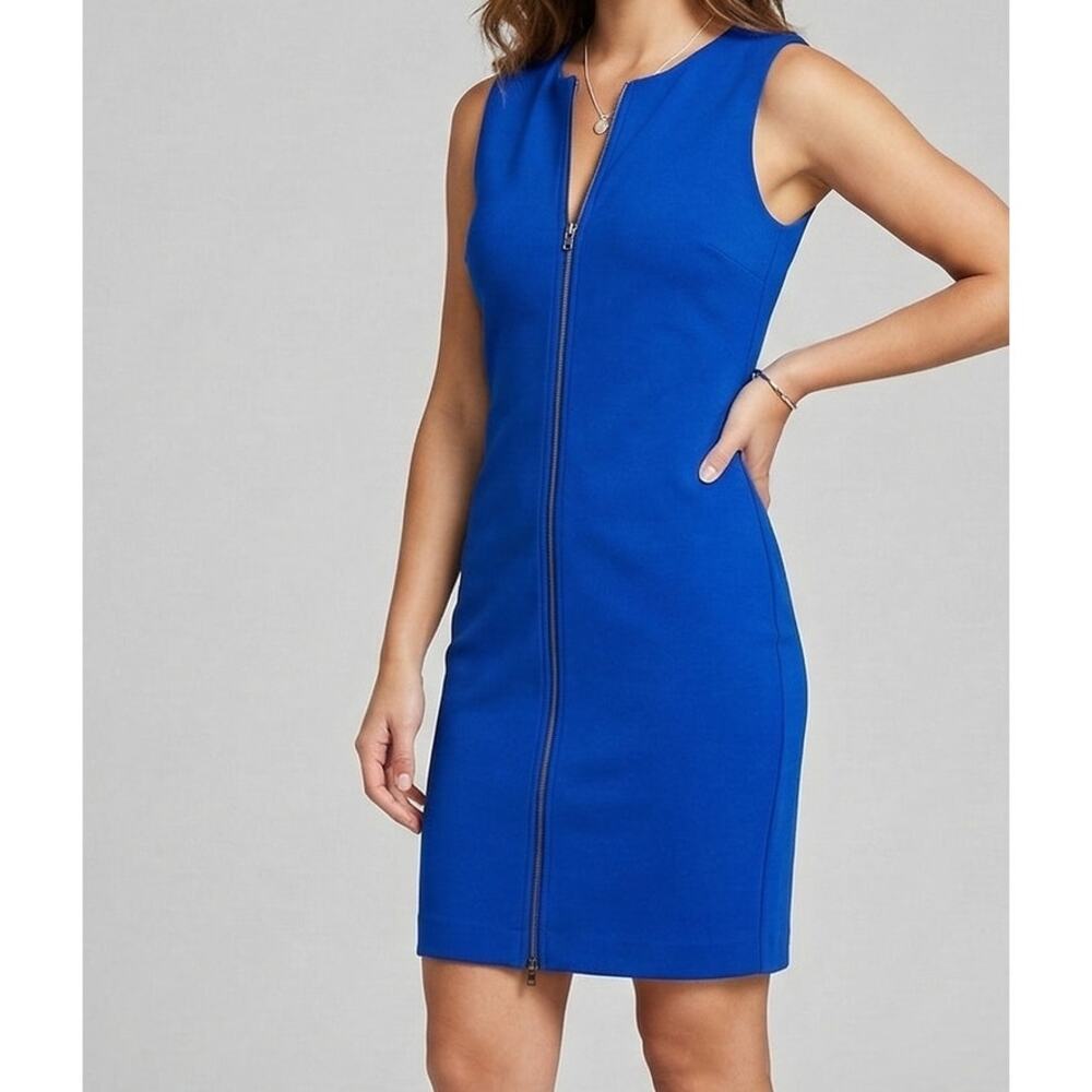 Banana Republic Factory Size 2 Royal Blue Sleeveless Full Zip Front Dress